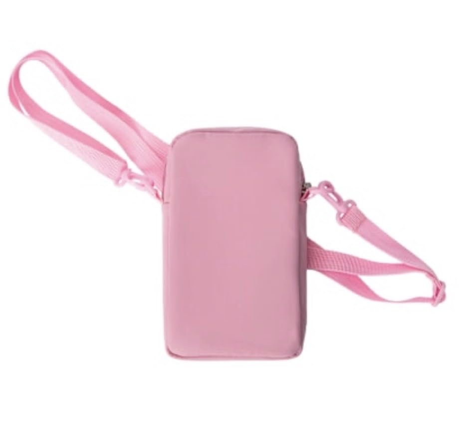 Tech Travel Pouch Crossbody Bag, Pink, Small Electronics Organizer with Adjustable Strap, Portable Cable Storage for Chargers, Phones, Accessories
