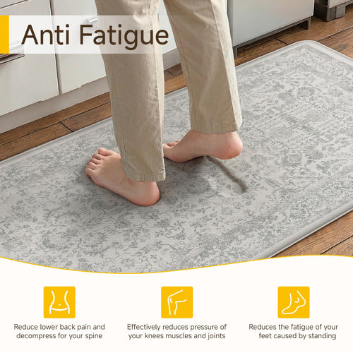 PureCozy Kitchen Mats for Floor Vintage Anti Fatigue Kitchen Rugs for Cushioned Waterproof Rug Non Slip Standing Retro Mat for Home Sink Laundry Bathroom