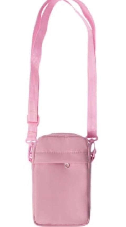 Tech Travel Pouch Crossbody Bag, Pink, Small Electronics Organizer with Adjustable Strap, Portable Cable Storage for Chargers, Phones, Accessories