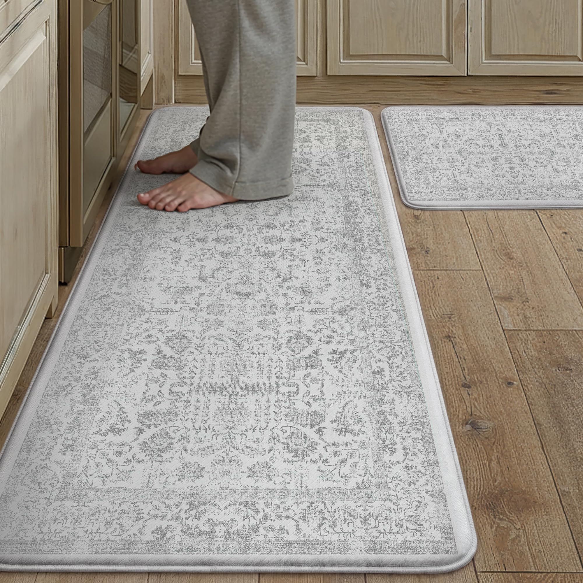 PureCozy Kitchen Mats for Floor Vintage Anti Fatigue Kitchen Rugs for Cushioned Waterproof Rug Non Slip Standing Retro Mat for Home Sink Laundry Bathroom